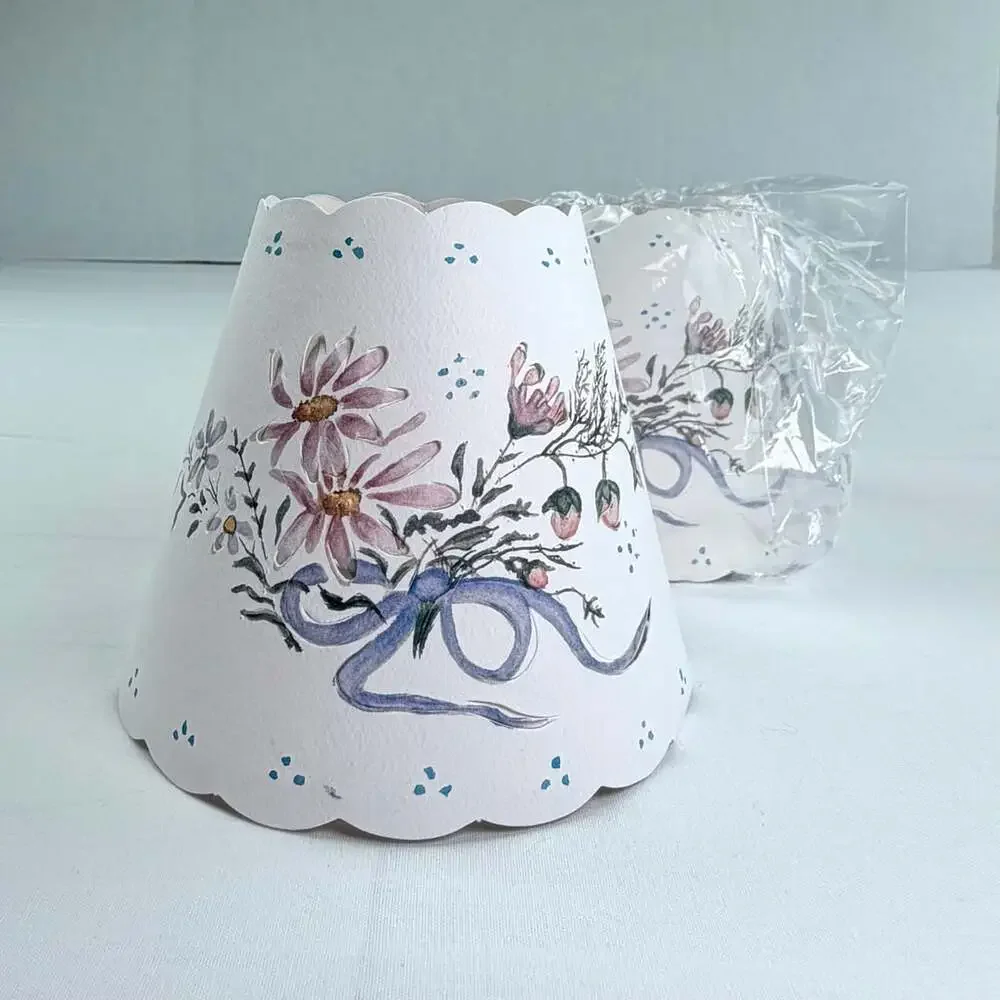 Joan McCoy 2-Piece Set Paper Floral Chandelier Lamp Shades